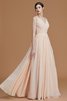 Abito da Damigella A Terra Naturale Principessa in Chiffon A-Line - 6