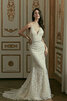 Robe de mariée fermeutre eclair avec perles absorbant longueur au ras du sol elégant - 4