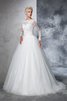 Robe de mariée luxueux longue avec décoration dentelle avec zip de mode de bal - 5