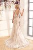 Robe de mariée delicat romantique ceinture en étoffe de traîne moyenne decoration en fleur - 2
