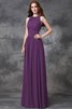 Natürliche Taile Ärmelloses A-Line Anständiges Brautjungfernkleid aus Chiffon - 5