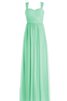 Robe demoiselle d'honneur elégant en chiffon jusqu'au sol avec zip ruché - 1