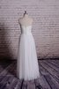 Abito da Sposa Cuore Senza Maniche Naturale in Tulle con Piega in pizzo - 2
