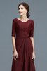 Abito mamma Sposa A-Line Principessa con Mezze Maniche A Terra in Chiffon - 7