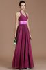 Normale Taille A-Line Ärmelloses Bodenlanges Brautjungfernkleid aus Chiffon - 10