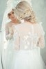 A-Line klassisches langärmeliges Tüll Brautkleid mit Knöpfen mit Schichtungen - 2