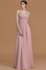 Chiffon Ärmellos Reißverschluss A-Line Bodenlanges Brautjungfernkleid - 4