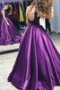 Elegante Vestido de Fiesta de Corte-A de Hasta el suelo de Cremallera de Barco - 2