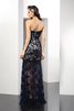 Herz-Ausschnitt Satin Bodenlanges Anständiges Abendkleid mit Bordüre - 2
