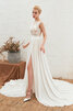 Robe de mariée de col bateau avec zip spécial fouchure jambon longue - 5