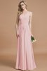 Prinzessin Normale Taille Bodenlanges Brautjungfernkleid aus Chiffon mit V-Ausschnitt - 26