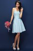Normale Taille Drapiertes Mini Brautjungfernkleid mit Herz-Ausschnitt mit Plissierungen - 17