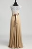 A-Linie Spitze stilvolles schlichtes Ballkleid mit Gürtel mit gekappten Ärmeln - 2