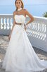 Robe de mariée naturel longueur au ras du sol ceinture avec perle textile en tulle - 1