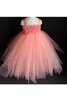 Robe de cortège enfant plissé de mode de bal textile en tulle de lotus avec nœud à boucles - 2