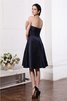 A Linie Elastischer Gewebter Satin Normale Taille Knielanges Kurzes Brautjungfernkleid - 30
