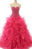 Chiffon Tüll Organza Perlenbesetztes mini Quinceanera Kleid mit Rücken Schnürung - 2