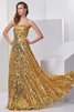 Robe de soirée longue naturel fermeutre eclair avec ruban de bustier - 1