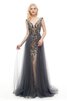 Robe de bal décolleté dans le dos avec perle chaming classique solennel - 2