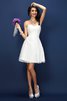 Prinzessin Drapiertes Reißverschluss Brautjungfernkleid mit Bordüre aus Satin - 1