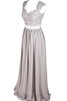 Robe demoiselle d'honneur naturel jusqu'au sol appliques a-ligne dos nu - 2