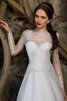 Abito da Sposa A-Line originale con Maniche Lunghe Lungo Spazzola Treno medievale - 3