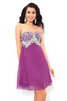 Prinzessin Normale Taille Chiffon Mini Cocktailkleid mit Reißverschluss - 5