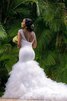 Wunderschönen Romantisches Pompöse Brautkleid aus Organza mit V-Ausschnitt - 2