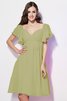 Robe demoiselle d'honneur bref en chiffon avec manche courte collant de lotus - 7