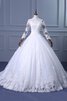 Spaghetti Träger Bateau Tüll Duchesse-Linie Brautkleid mit Applikation mit Bordüre - 1