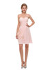 Natürliche Taile Wunderbar Mini Brautjungfernkleid aus Chiffon mit Offenen Rücken - 1
