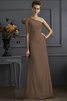 Robe demoiselle d'honneur naturel plissage de fourreau manche nulle jusqu'au sol - 2