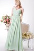 Plissiertes Chiffon V-Ausschnitt bezauberndes einfaches bodenlanges Brautjungfernkleid - 2