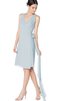 Abito da Damigella V-Scollo A-Line in Chiffon moda con Festone Senza Maniche - 1