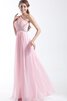 Robe de soirée plissé avec cristal en chiffon d'épaule asymétrique - 2