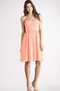 Robe demoiselle d'honneur bref en chiffon ruché col en forme de cœur - 13