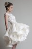 Abito da Sposa con Bottone in pizzo mini in Organza Tondo con Applique - 3