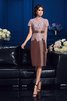 Kurze Ärmeln Etui Kurzes Brautmutterkleid mit Jacke mit Bordüre - 3