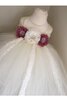 Robe de cortège enfant plissage de lotus en tulle de mode de bal avec fleurs - 3