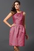 Robe demoiselle d'honneur naturel de princesse avec zip a-ligne en satin - 29