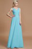 Robe demoiselle d'honneur naturel ligne a de col en v de princesse en chiffon - 8