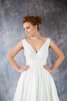 Robe de mariée naturel longueur au ras du sol avec zip de traîne mi-longue manche nulle - 3