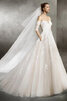 Robe de mariée en satin voyant jusqu'au sol naturel sexy - 2