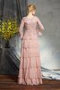 Robe mère de mariée longue encolure ronde avec zip avec chiffon maillot - 2