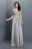 Reißverschluss Ärmellos Prinzessin Chiffon V-Ausschnitt Brautjungfernkleid - 26