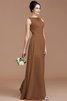 Robe demoiselle d'honneur naturel en chiffon avec zip de princesse au niveau de cou - 9