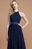 Robe demoiselle d'honneur manche nulle avec zip ruché jusqu'au sol en chiffon - 3