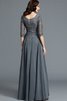 Ärmelloses Schaufel-Ausschnitt Chiffon A Linie Bodenlanges Brautmutterkleid - 2