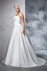 Abito da Sposa in Raso Stravagante Coda A Strascico Cappella Senza Maniche Ball Gown - 6