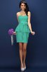 Robe demoiselle d'honneur naturel courte collant en satin orné de nœud à boucle - 15